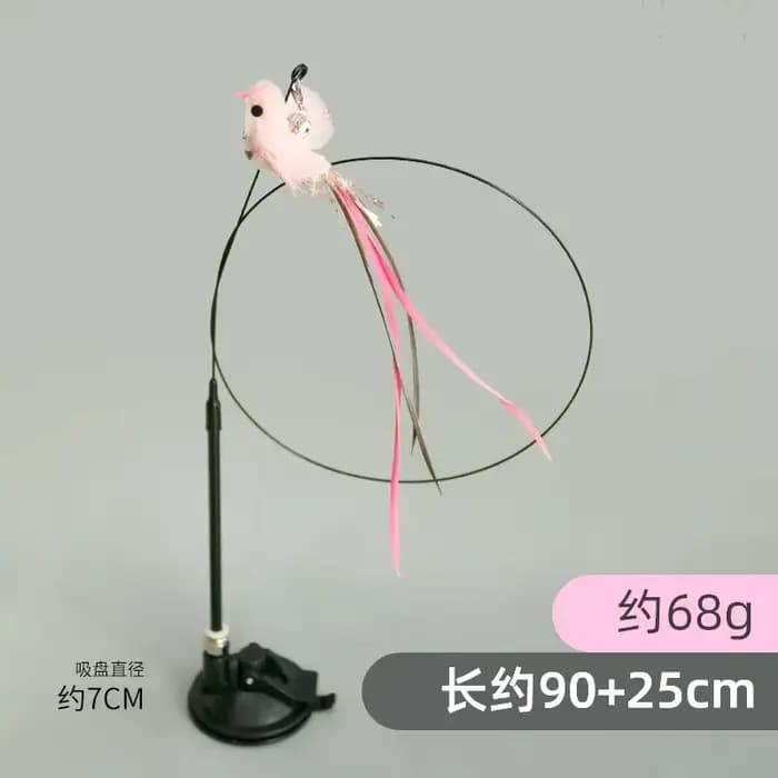 Jouet interactif pour chat, bâton mains libres pour chaton, baguette Teaser, jouet à ventouse, oisea