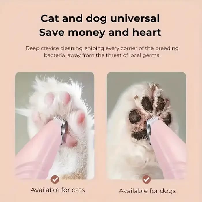 Tondeuse électrique pour animaux de compagnie, 1 pièce, pour chats, chiens, pieds, chargeur USB, pat