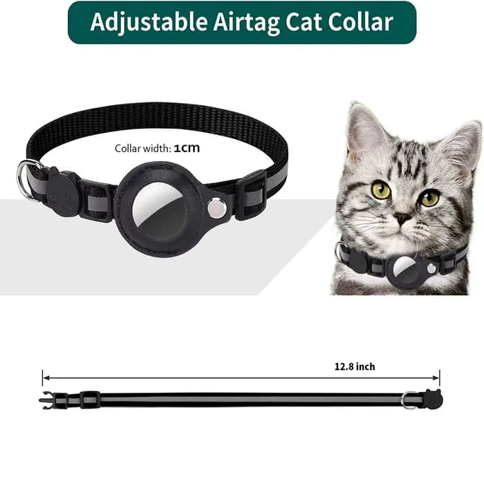 Collier de support AirTag pour chat, bandes réfléchissantes détachables, collier de chaton réglable,