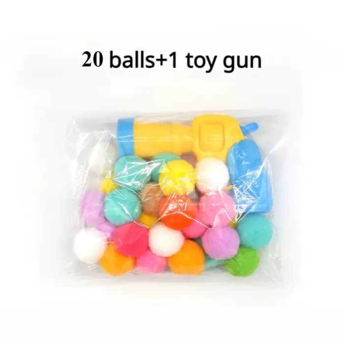 Boule en peluche pour chat, pistolet de tir pour chaton, pistolet de tir créatif, jeux, balle en pel