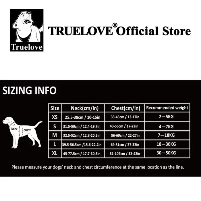 TRUE LOVE harnais pour animaux de compagnie sans traction en Nylon réfléchissant harnais pour chien