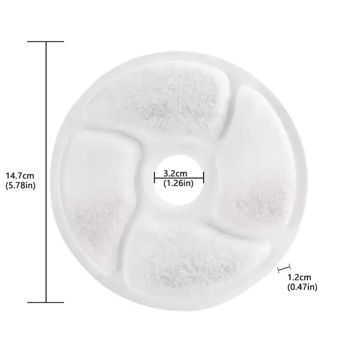 Filtre circulaire de remplacement pour fontaine à eau pour chats FS23/FS24, filtre à charbon actif à