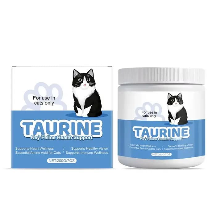 Poudre de soin pour le corps du chat 200g, 99,9% de taurine pure, vitamine E, zinc, favorise la dige