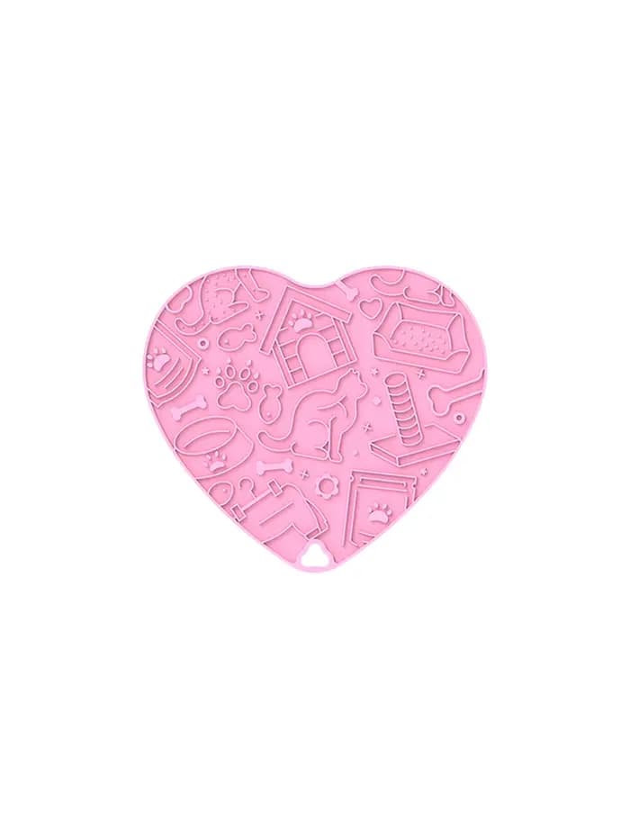 Tapis de léchage carrés et en forme de cœur pour chiens et chats, tapis de nourrissage lent en silic
