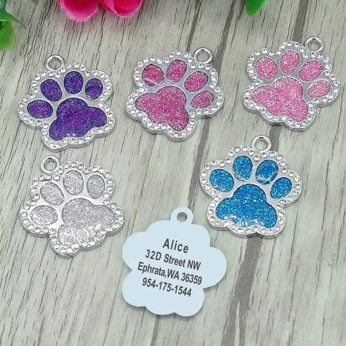 Étiquettes d'adresse personnalisées pour chien et chat, accessoires gravés pour chiot de chat, nom e