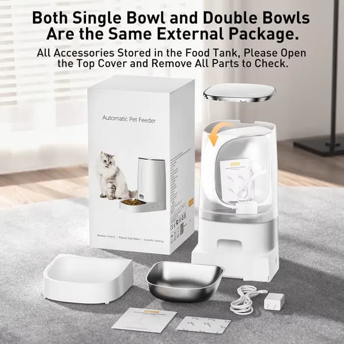 ROJECO mangeoire automatique pour chat animal de compagnie intelligent WiFi distributeur de croquett