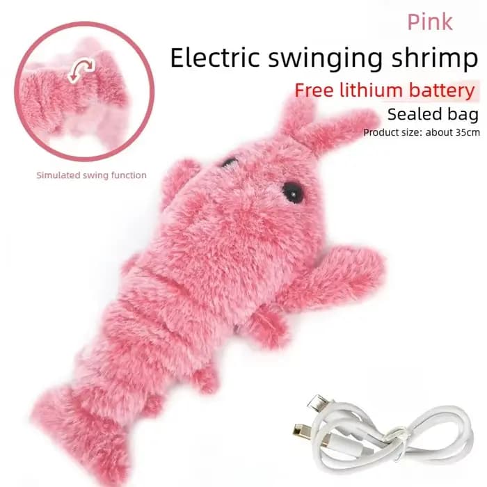 Jouet Électrique Rechargeable USB pour Chat, Simulation Homard/Crevette Sautante, Jouet Interactif p