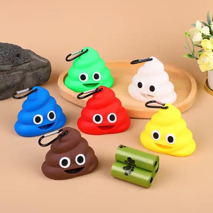 Distributeur de sacs de déchets de cocô pour animaux de compagnie en forme de cocô créatif, support