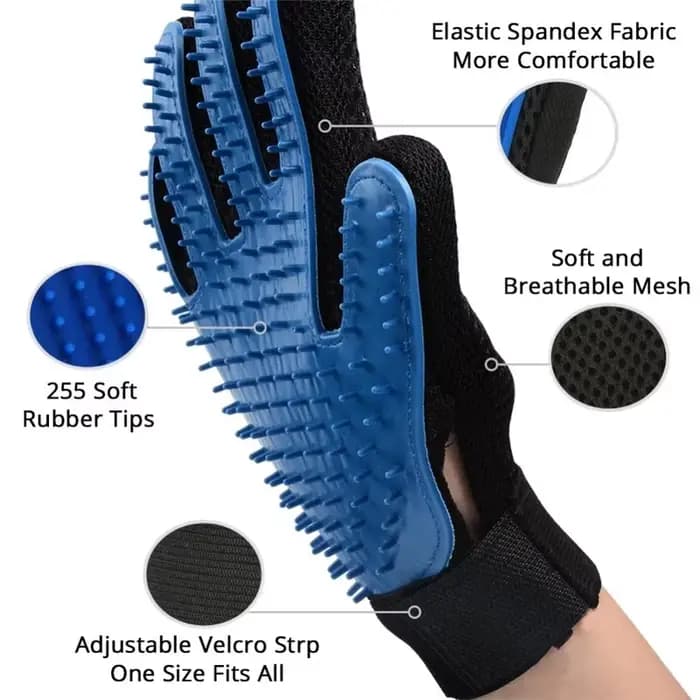 Gant de toilettage en laine pour chat et chien, brosse démêlante pour poils d'animaux, peigne de mas