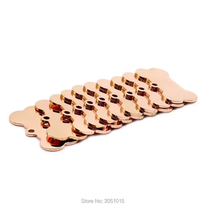 20 pièces chat chien étiquette d'identification chien personnalisé en acier inoxydable collier os an