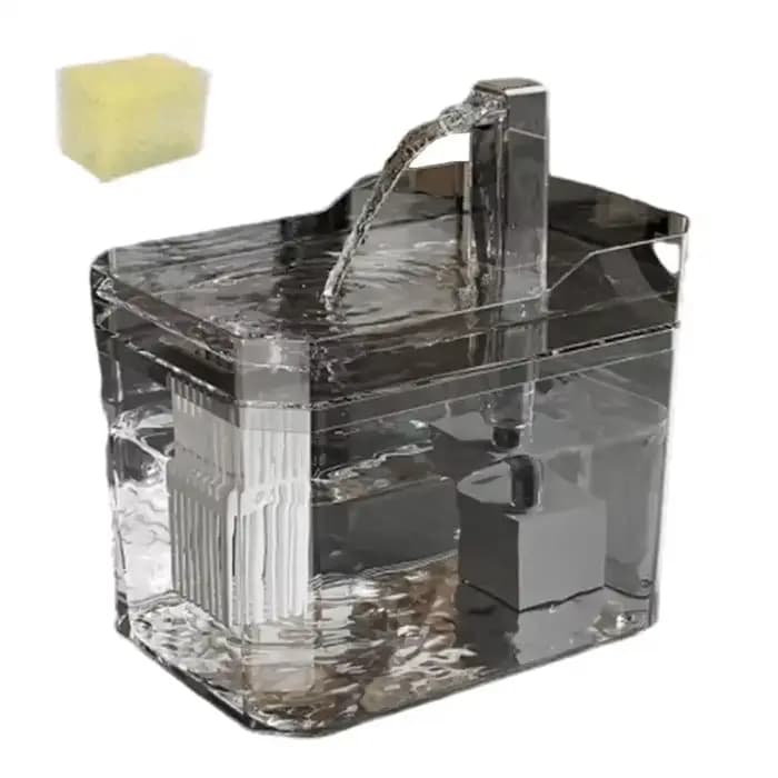 Fontaine à eau pour chat avec filtre automatique, transparente, anti-brûlure à sec, distributeur à r