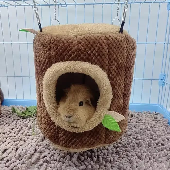 Hamac chaud en forme de souche d'arbre pour Hamster, Tunnel de taupe d'hiver, lit suspendu pour peti