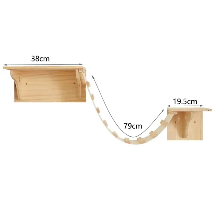 Maison de chat en bois, étagère flottante d'escalade, Villa murale pour chaton pour dormir et repos,
