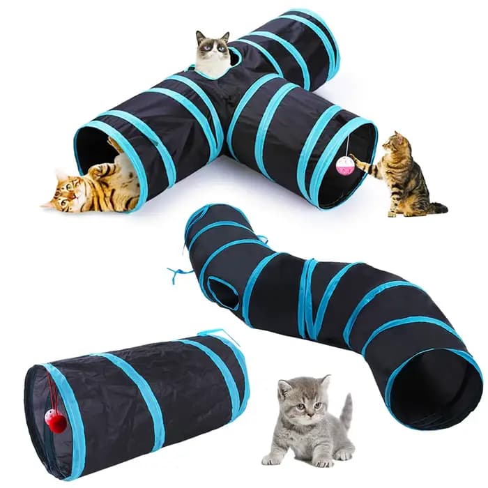Tunnel pour chat, fournitures pour animaux de compagnie, Tunnel de jeu de passage S T, jouet pliable