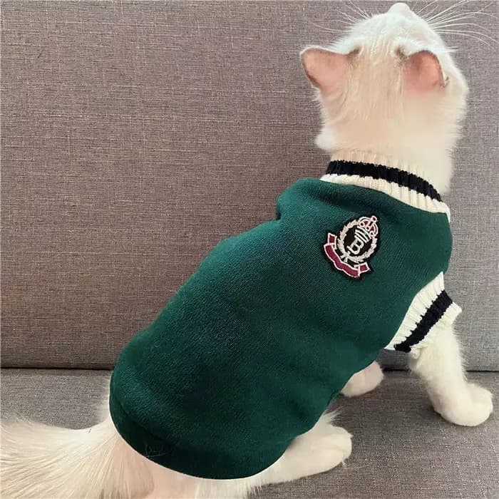 Pull tricoté pour chien de compagnie, vêtements pour petits et moyens chiens, uniforme scolaire remb