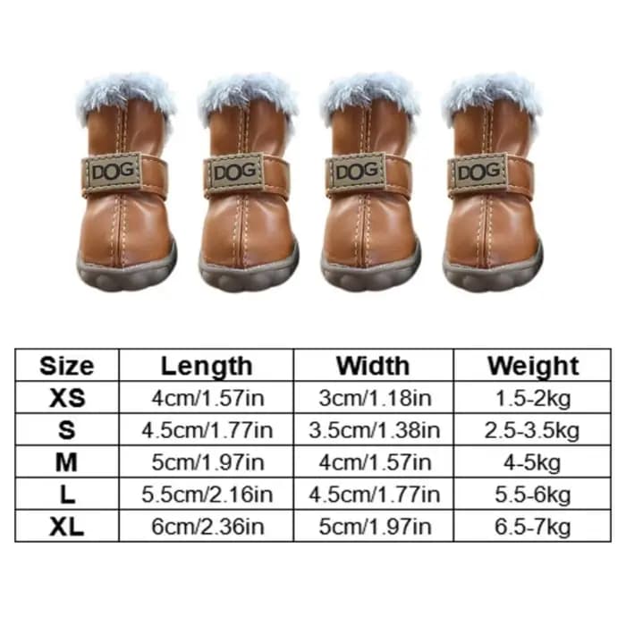 Bottes de neige imperméables pour animaux de compagnie, chaussures coordonnantes pour chien, peluche