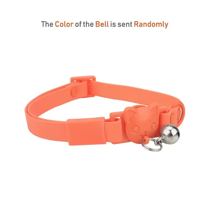 Collier de collier de chat de compagnie avec petite cloche PVC imperméable réglable collier de chato
