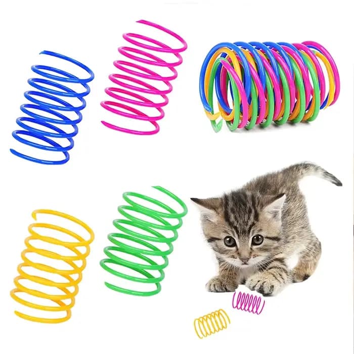 4 jouets à ressort colorés pour chats, jouets rebondissants pour chats d'intérieur, jeu interactif p