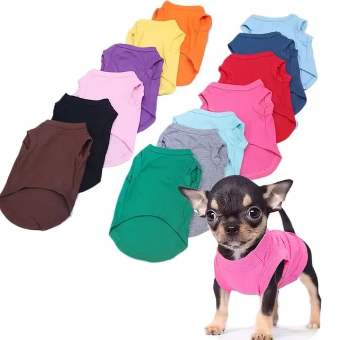 Chemises pour chiens en pur coton, vêtements vierges pour chiots, petits, moyens et grands chiens, T