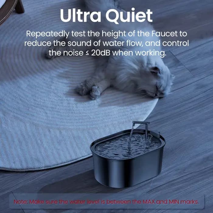 ROJECO fontaine d'eau pour chat en acier inoxydable abreuvoir automatique pour chat fontaine à boire