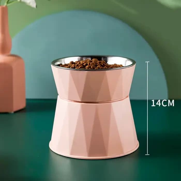 Filles à Pied Haut en Acier Inoxydable pour Chat et Chien, Protection du Cou, pour Nourriture et Eau