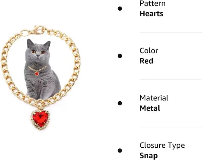 Collier de luxe pour chien et chat, bijoux avec pendentif en forme de cœur et de diamant, chaîne en