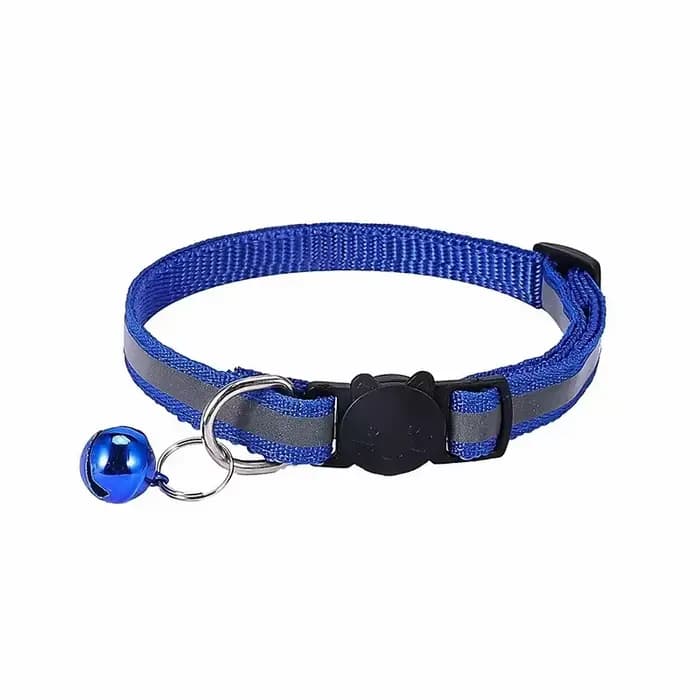 Collier réfléchissant coloré pour chat, design tête de chat de dessin animé mignon avec clochette co