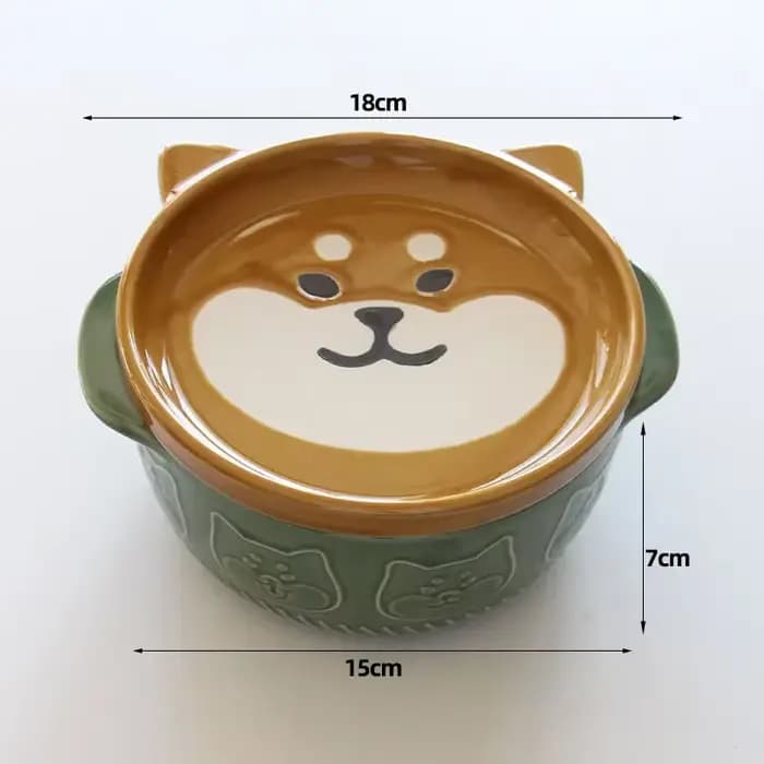 Bols en céramique créatifs pour chat et chien de dessin animé, bol à cœurs avec légumes, soupe anima