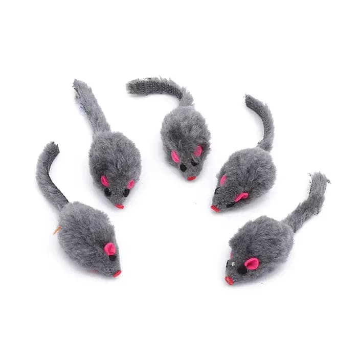 5 pièces en peluche Simulation souris chat jouets animal de compagnie taquin jouets interactifs colo