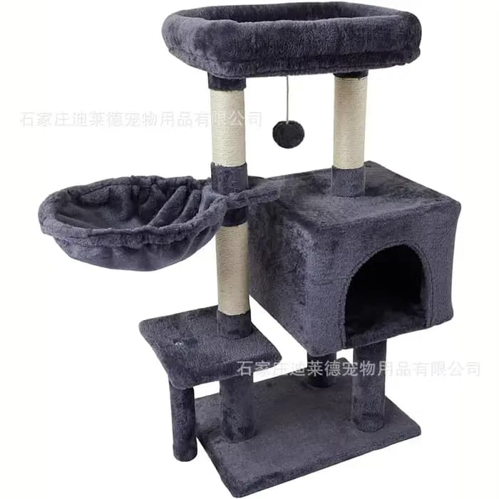 Grand arbre à chat pour intérieur, tour haute pour chat, peluche à plusieurs niveaux, sisal naturel,