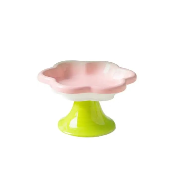 Gamelle en céramique pour chat avec support, design floral, gamelle surélevée pour animaux de compag