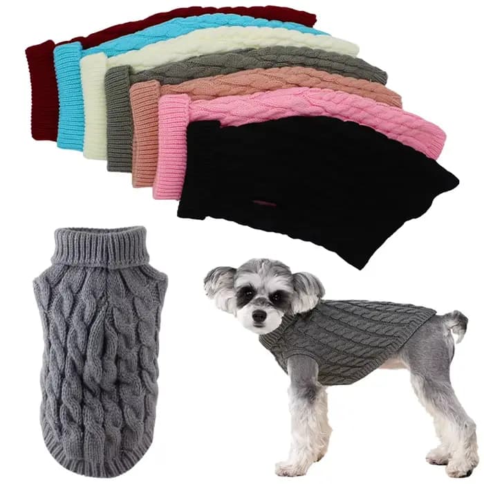 Pulls chauds pour petits chiens, col roulé, tricotés, vêtements d'hiver pour chiens, chiot, chat, gi
