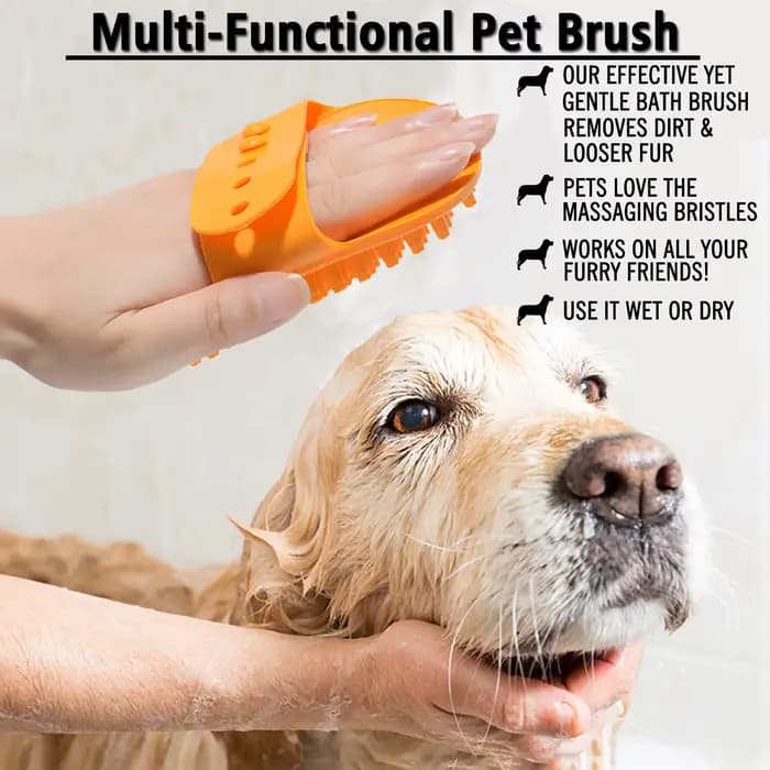 Brosse de bain pour chien, toilettage pour chiens, Massage apaisant, poils en caoutchouc, peigne à c