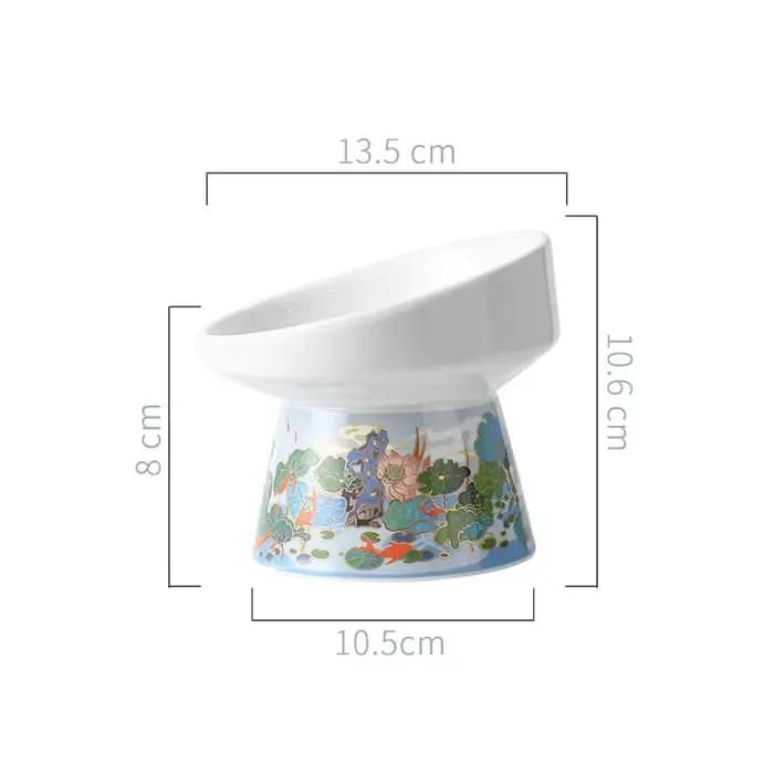 Bol en céramique pour chat de Style chinois, mangeoires d'eau pour aliments pour animaux de compagni