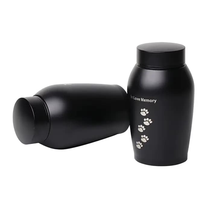 Urnes en acier inoxydable noir et or pour animaux de compagnie, pour chiens, chats, oiseaux, souris,