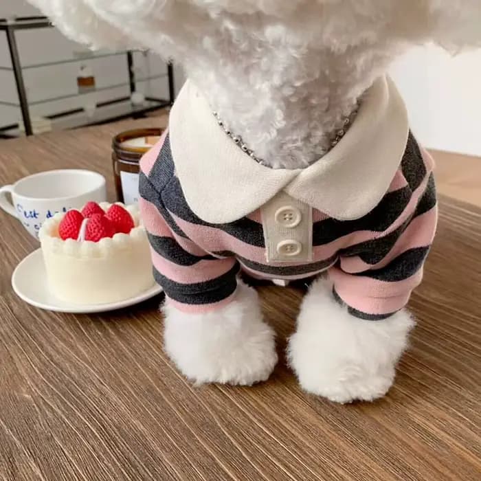Chemise rayée pour chien, vêtements d'été pour chiot, gilet pour chat mignon, respirant, chemise fin