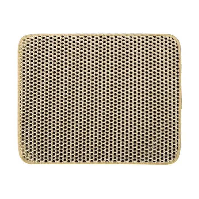 1 tapis pour litière de chat, design double couche en nid d'abeille, tapis en EVA pour litière de ch