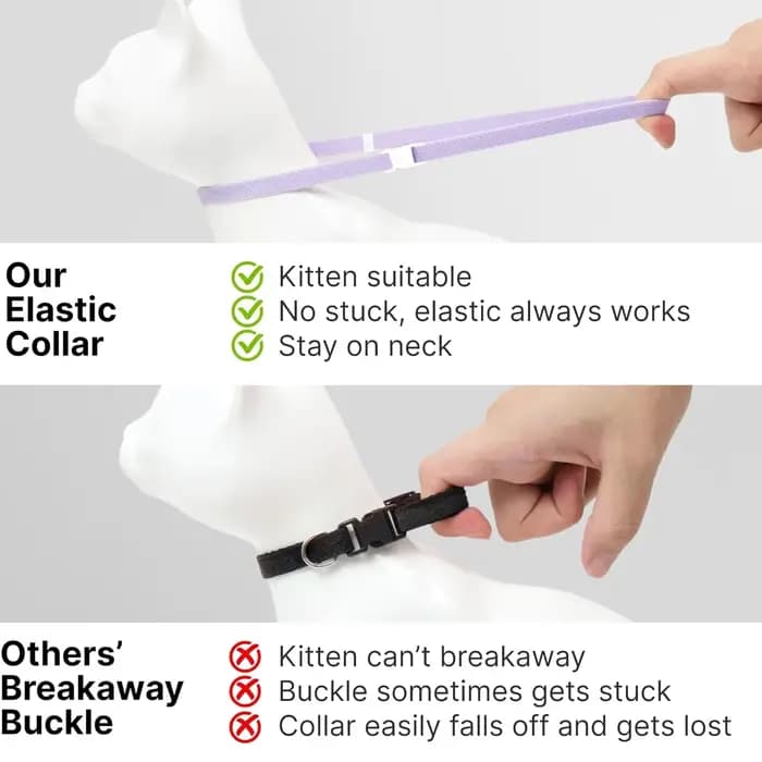 Collier de sécurité mignon pour chat, colliers élastiques extensibles, collier pour chaton léger à l