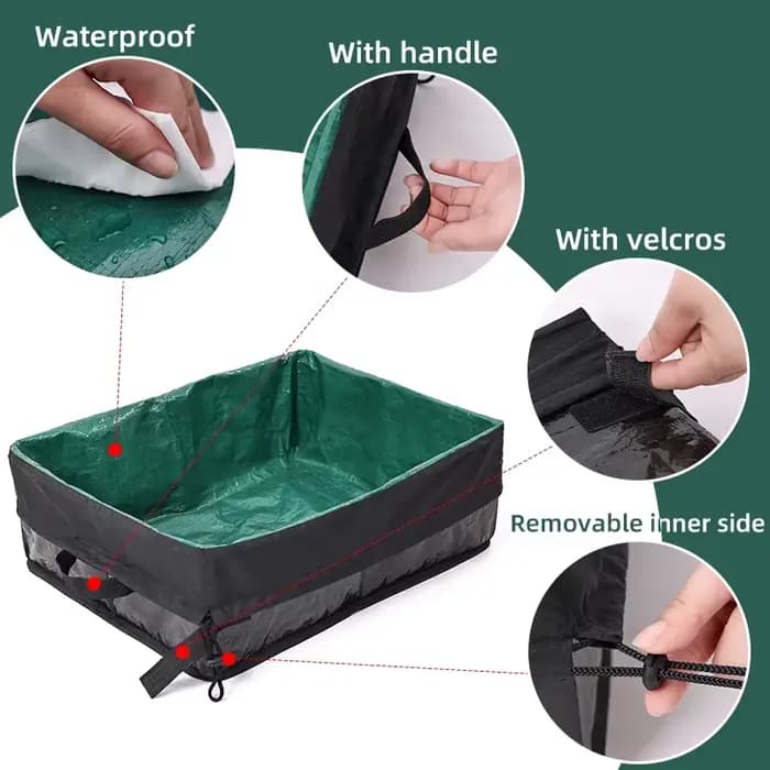Bac à litière portable réutilisable pour animaux de compagnie