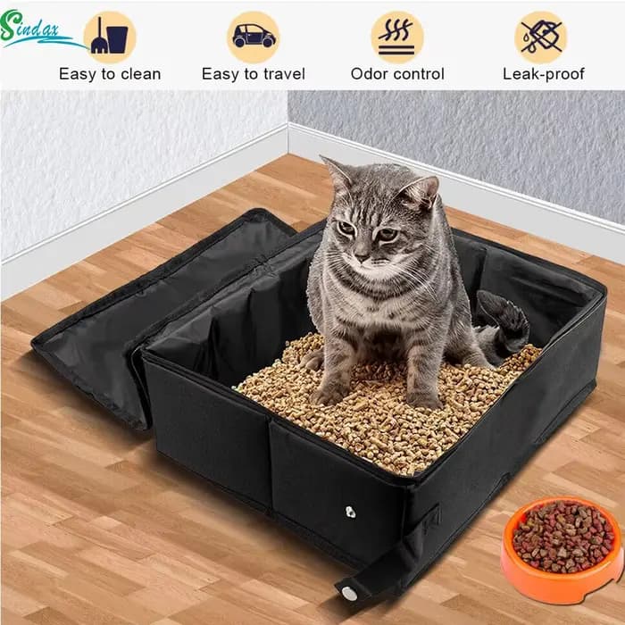 Bac à litière pliable pour chat en plein air