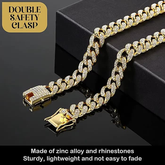 Collier de luxe à maillons cubains pour chat