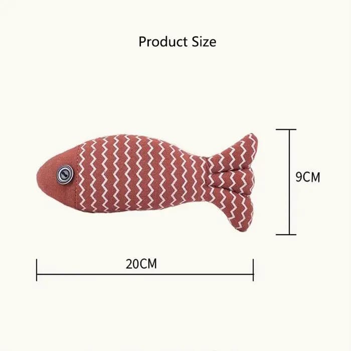 Jouet pour chat en forme de poisson en lin