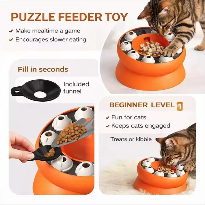 Bol à puzzle interactif pour chat