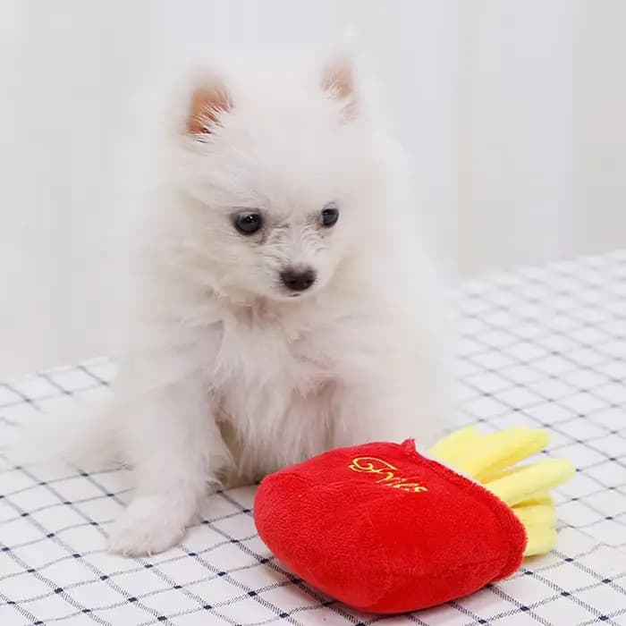 Jouet en peluche pour animaux de compagnie combo frites + hamburger