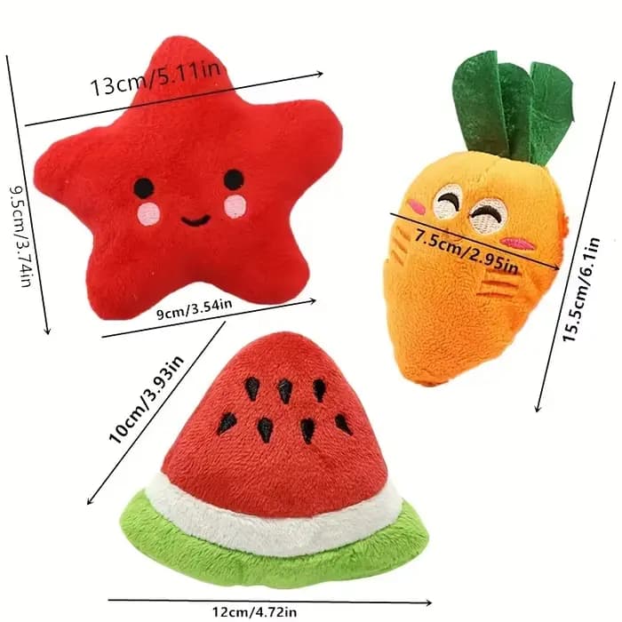 Ensemble de 7/10 pièces de jouets sonores pour chiots, à mâcher en peluche pour animaux de compagnie, collations aux fruits et légumes, jouets pour chiots, adaptés aux jeux mignons