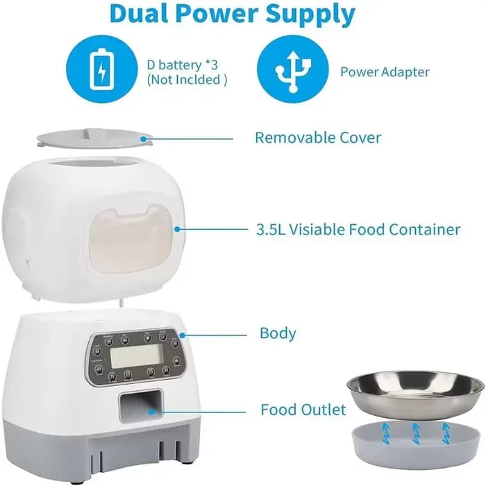 Petavista mangeoire automatique pour chat animal de compagnie intelligent WiFi distributeur de croquettes de nourriture