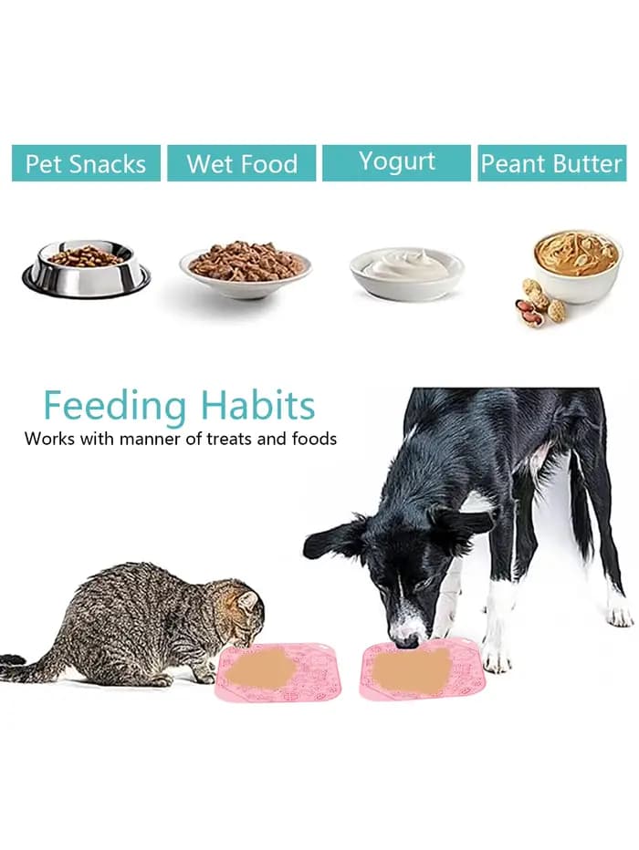 Tapis de léchage carrés et en forme de cœur pour chiens et chats