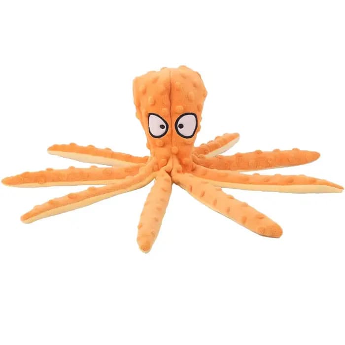 Jouet en peluche pieuvre mignon pour chien, jouet à mâcher couineur durable, jouet interactif de puzzle pour la dentition, pour petits et moyens chiens, chats, fournitures pour animaux de compagnie