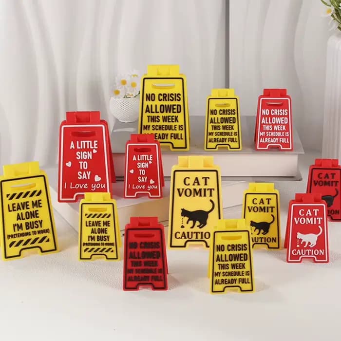 Panneau d'avertissement de vomi de chat drôle