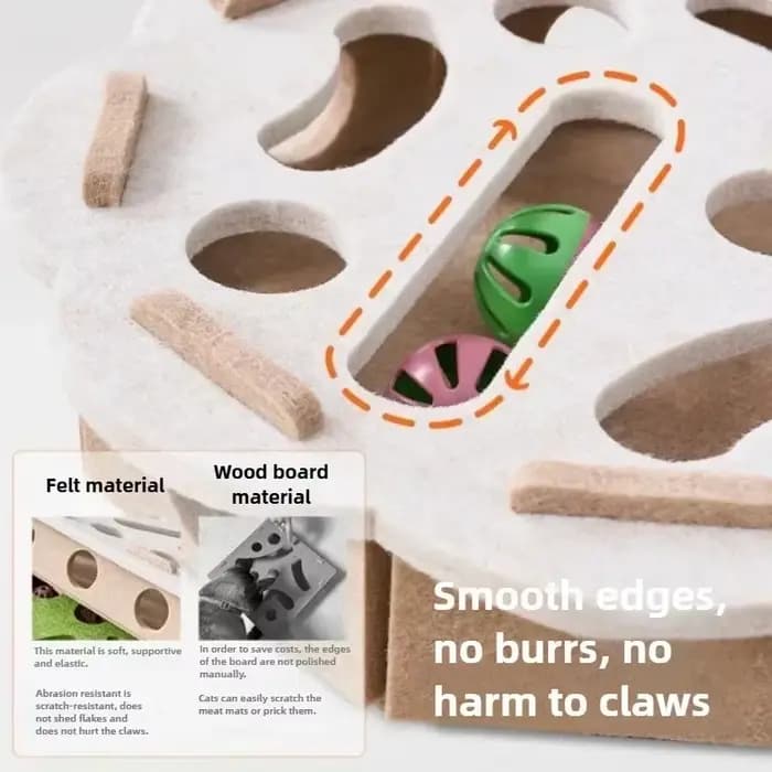 Puzzle en feutre vert pour chat